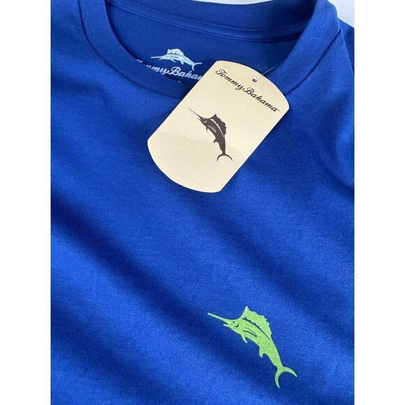 Tommy Bahama Men's Dark Blue Muse Support Your Local Bar Print Crew-Neck T-Shirt - Picture 5 of 7